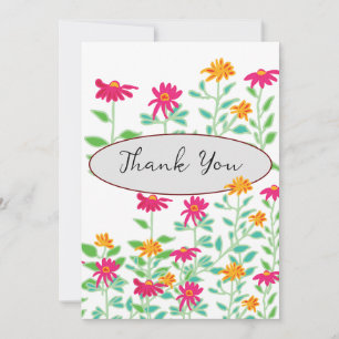 Tarjeta De Agradecimiento Flores Rosa Brillantes Gracias Cartas