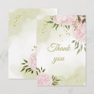 Tarjeta De Agradecimiento flores rosadas bonitas vegetación botánica
