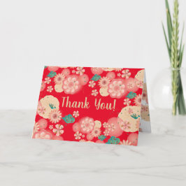 Tarjeta De Agradecimiento Flores rosadas hermosas del jardín de los