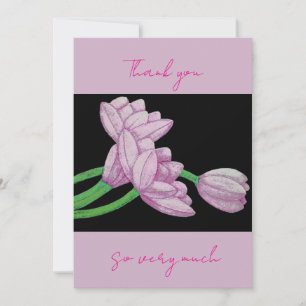 Tarjeta De Agradecimiento Flores rosadas muchas gracias