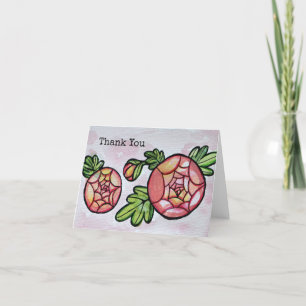Tarjeta De Agradecimiento Flores rosas