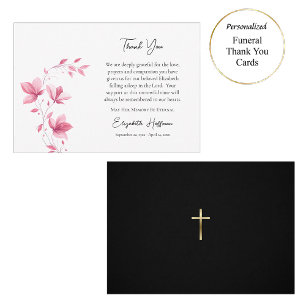 Tarjeta De Agradecimiento Flores rosas de espíritu libre Funeral Ortodoxo
