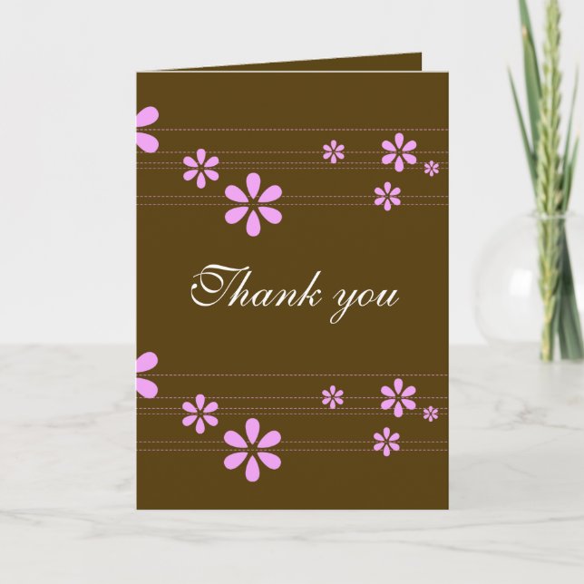 Tarjeta De Agradecimiento Flores rosas - Personalizadas (Anverso)