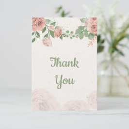 Tarjeta De Agradecimiento flores rosas ruidosas vegetación botánica