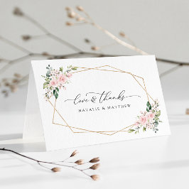 Tarjeta De Agradecimiento Flores Rubor, flores rosas, vegetación, Boda