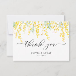 Tarjeta De Agradecimiento Flores salvajes de denuesto amarillo Boda rústico 