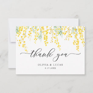 Tarjeta De Agradecimiento Flores salvajes de denuesto amarillo Boda rústico 