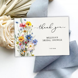 Tarjeta De Agradecimiento Flores salvajes Ducha de novias