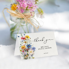 Tarjeta De Agradecimiento Flores salvajes Ducha de novias