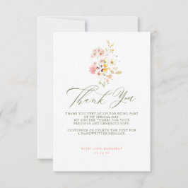 Tarjeta De Agradecimiento Flores salvajes, ducha de novias, pequeñas gracias