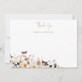 Tarjeta De Agradecimiento Flores salvajes en otoño planas Baby Shower