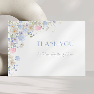 Tarjeta De Agradecimiento Flores salvajes púrpura primavera ducha de novia