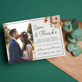 Tarjeta De Agradecimiento Flores secas de otoño de la vieja flor gracias