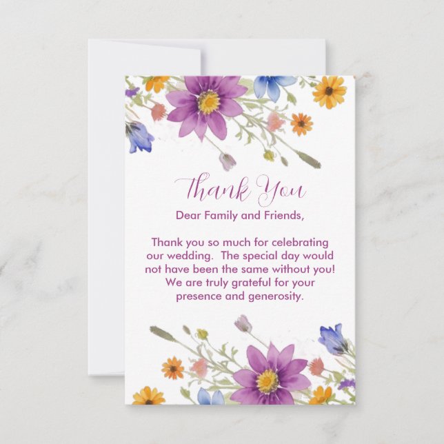 Tarjeta De Agradecimiento Flores silvestres (Anverso)