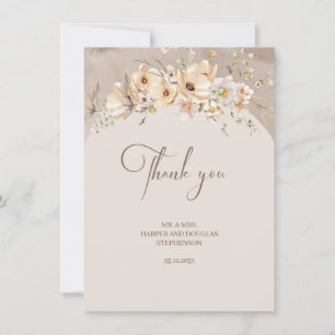 Tarjeta De Agradecimiento Flores silvestres acuarela rústica Boho verano
