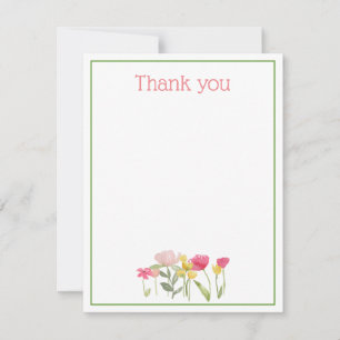 Tarjeta De Agradecimiento Flores silvestres acuáticas