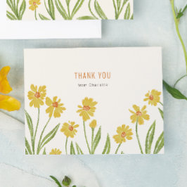 Tarjeta De Agradecimiento Flores silvestres amarillas