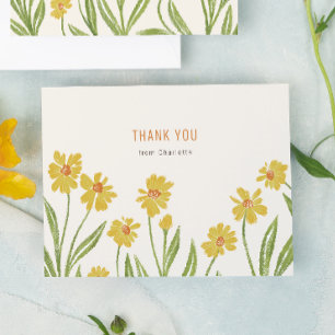 Tarjeta De Agradecimiento Flores silvestres amarillas