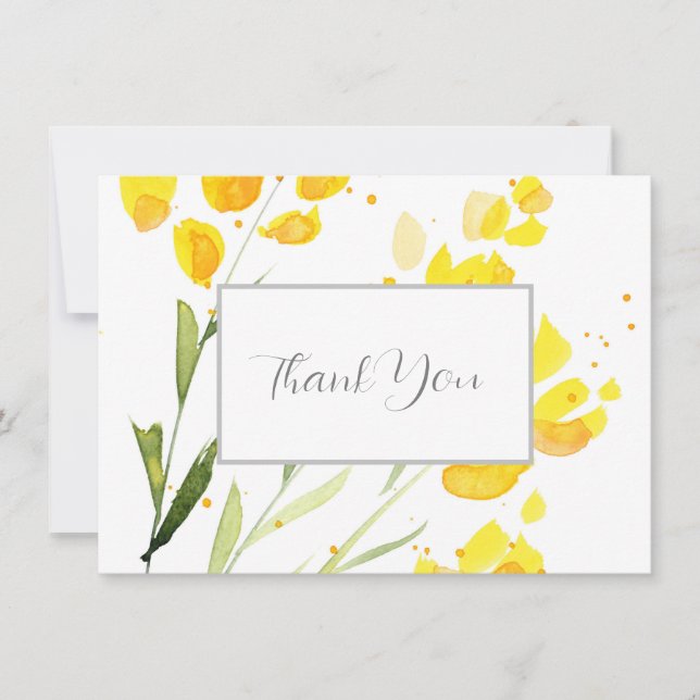 Tarjeta De Agradecimiento Flores silvestres amarillas (Anverso)