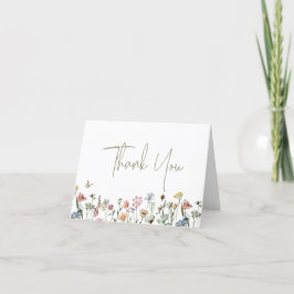 Tarjeta De Agradecimiento Flores silvestres Baby Shower plegado