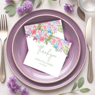 Tarjeta De Agradecimiento Flores silvestres bohemias artísticas acuarela pin