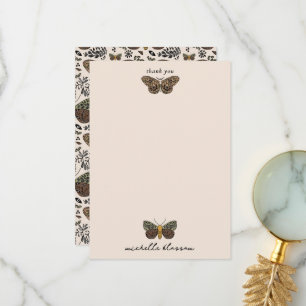 Tarjeta De Agradecimiento Flores silvestres bohemias modernas patrón abstrac