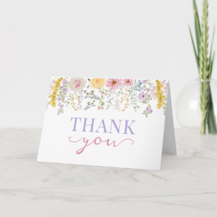 Tarjeta De Agradecimiento Flores silvestres bonitas de primavera en flor