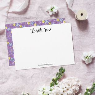 Tarjeta De Agradecimiento Flores silvestres caprichosas personalizadas Flora