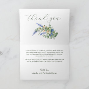 Tarjeta De Agradecimiento Flores silvestres de arándano Boda Rústico Lavende