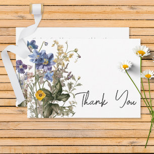 Tarjeta De Agradecimiento Flores silvestres de pradera rústica color morado