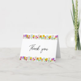 Tarjeta De Agradecimiento Flores silvestres elegantes