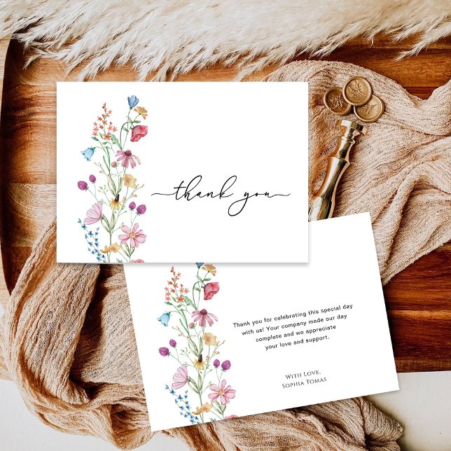Tarjeta De Agradecimiento Flores silvestres en el Baby Shower de Bloom (Subido por el creador)