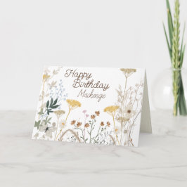 Tarjeta De Agradecimiento Flores silvestres florales Rustic Boho Whimsical C