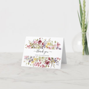 Tarjeta De Agradecimiento Flores Silvestres Funeral Memorial Boda Regadera P