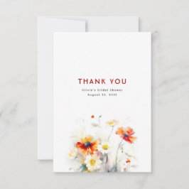 Tarjeta De Agradecimiento Flores Silvestres Gracias