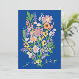 Tarjeta De Agradecimiento Flores silvestres Personalizado pintado a mano