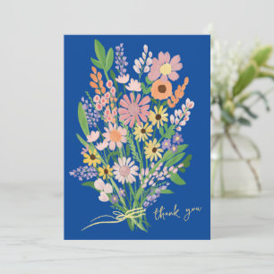 Tarjeta De Agradecimiento Flores silvestres Personalizado pintado a mano