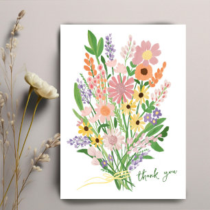 Tarjeta De Agradecimiento Flores silvestres Personalizado pintado a mano