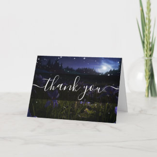 Tarjeta De Agradecimiento Flores silvestres púrpura personalizadas Campo Gra