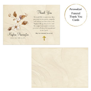 Tarjeta De Agradecimiento Flores silvestres rusticas funeral cristiano ortod