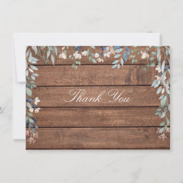 Tarjeta De Agradecimiento Flores Silvestres Rústico Madera