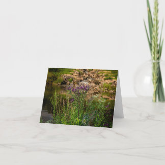 Tarjeta De Agradecimiento Flores silvestres y cascadas