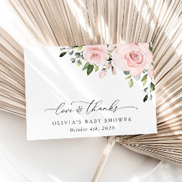 Tarjeta De Agradecimiento Flores sonrojadas, Flores rosadas, Boho, Fiesta de