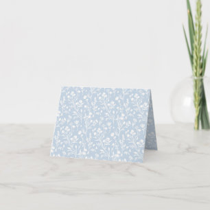 Tarjeta De Agradecimiento Flores susurrantes neutrales - azul polvoriento