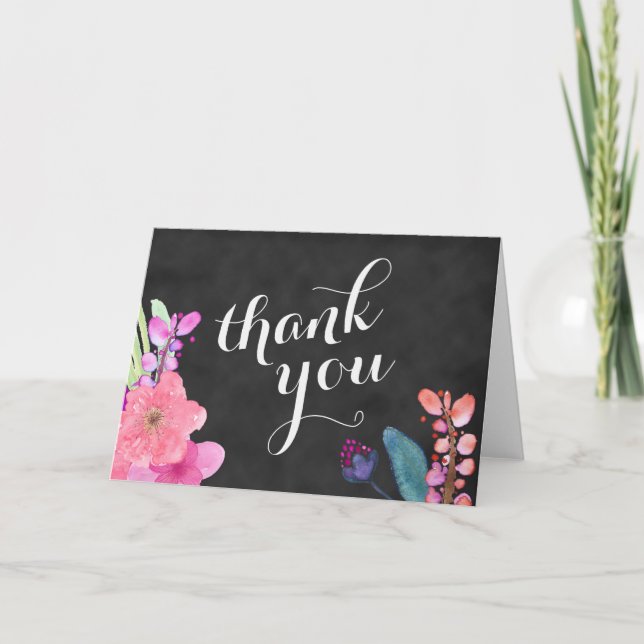 Tarjeta De Agradecimiento flores tropicales gracias 5x7, Luau gracias (Anverso)