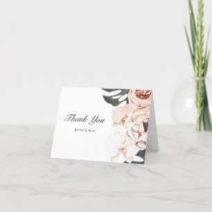 Tarjeta De Agradecimiento Flores tropicales modernas y monstera