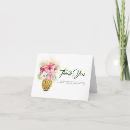 Tarjeta De Agradecimiento Flores tropicales Pineapple Vase Beach Gracias
