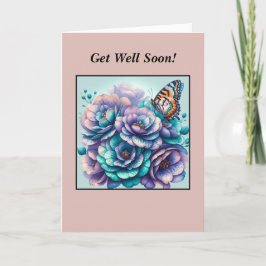 Tarjeta De Agradecimiento Flores turquesas de lavanda de personalizable Mari