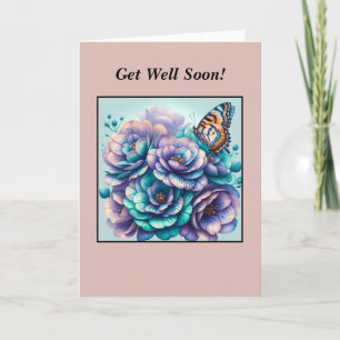 Tarjeta De Agradecimiento Flores turquesas de lavanda de personalizable Mari