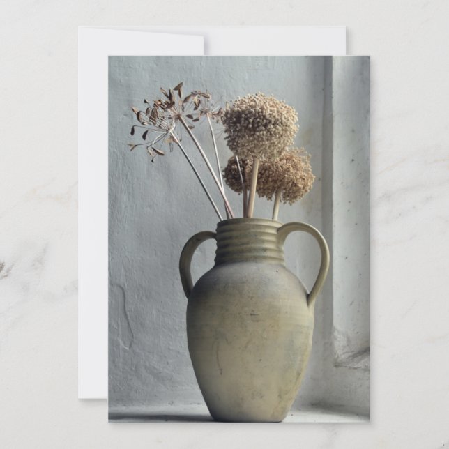 Tarjeta De Agradecimiento Flores | Vara de flores secas (Anverso)